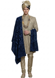 groom box mariage homme sherwani beige bleu turban mala chaussures mariage indien