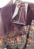 Sari tendance mauve Afreen