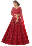 Lehenga nuptial rouge Nirosha