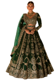 Lehenga Mehrana – Vert Émeraude