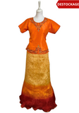 Lehenga orange Neela - Taille 38/40