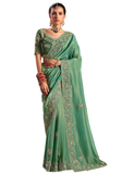 Sari Indien Chic Vert Menthe - Samaira - Narkis Fashion