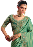 Sari Indien Chic Vert Menthe - Samaira - Narkis Fashion