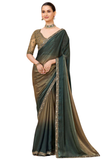 Sari Nikita - Chiffon Shimmer Vert bronze