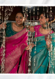 Sari mariage rose magenta Rajshree
