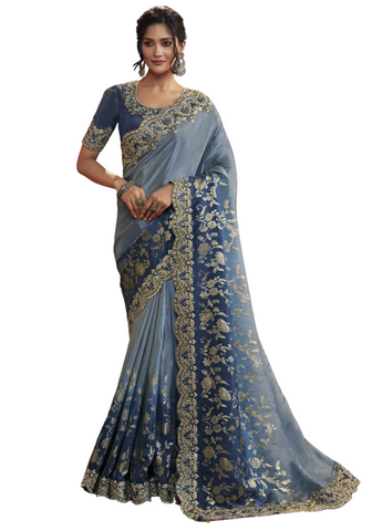 Sublime sari bleu Natalina