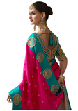 Sari Ishani – Rose Fuchsia & bleu vert