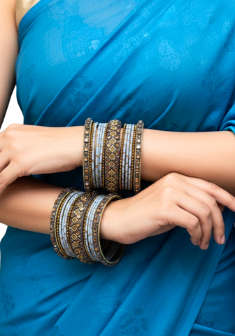 Bracelets Heera – Bleu grisé - Lot pour 2 mains 