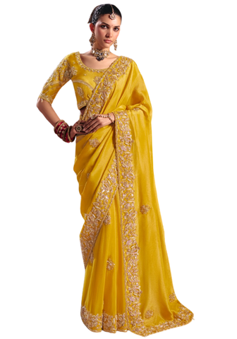 Sari Indien Jaune Soleil - Sitara - Narkis Fashion