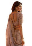 Lehenga de mariée Mauve et doré pour mariage indien