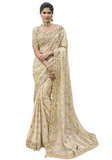 Beau sari designer beige Nahida