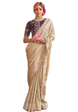 Sneha burgundy Banarasi silk saree