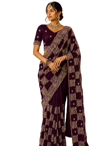 Beautiful trendy yellow orange Leena saree