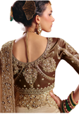 Sari Indien Beige  Doré - Shrishti - Narkis Fashion