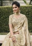 Beau sari designer beige Nahida