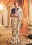 Sneha burgundy Banarasi silk saree