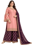 Pakistani Pink and Purple Roukaya Salwar