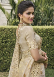 Beau sari designer beige Nahida