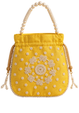 Sac Potli Tara Jaune – Effet Soie & Perles