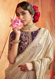 Sneha burgundy Banarasi silk saree