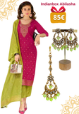Coffret Salwar Rose & Vert – Indianbox Abilasha