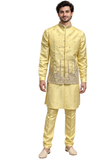 Ensemble homme Haldi Zayan jaune et argenté 3 pièces