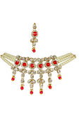 Parure rouge perle Priyana - Narkis Fashion