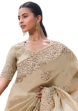 Sari Siraj – Élégance Beige Mariée - Narkis Fashion