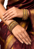 Lot de bracelets indiens Mohana dorés et jaunes avec pierres brillantes

