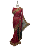 sari rouge noir mariage femme