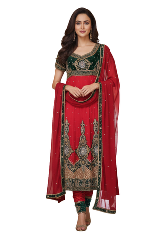 Salwar mariage rouge Haseena