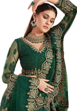 Lehenga mariage indien vert et doré