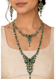 Parure de mariée Zahira – Vert Émeraude & Doré