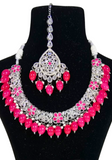 Parure bijou Indien rose fuchsia Sareeka