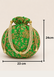 Sac potli vert de 23 cm sur 24 cm