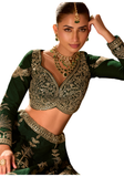 Lehenga Mehrana – Vert Émeraude