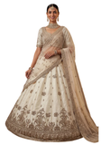 Lehenga de mariage ivoire élégant disponible sur mesure