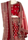 Beau lehenga mariage rouge Manisha