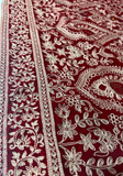 Châle Banarasi en Velours Rouge - Narkis Fashion