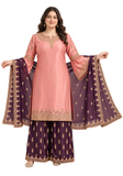 Pakistani Pink and Purple Roukaya Salwar