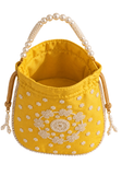 Sac Potli Tara Jaune – Effet Soie & Perles