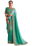 Sari designer Turquoise - Siya - Narkis Fashion