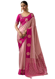 Sneha burgundy Banarasi silk saree
