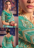 Sari designer Turquoise - Siya - Narkis Fashion