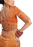 Sari Indien Orange Doré - Sanjana - Narkis Fashion