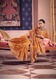 Sari Indien Orange Doré - Sanjana - Narkis Fashion
