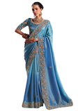 Sari Indien Chic Bleu Ciel - Sharini - Narkis Fashion
