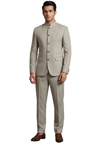 Costume Homme Rivan en Lin – Gris Beige