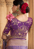 Sneha burgundy Banarasi silk saree