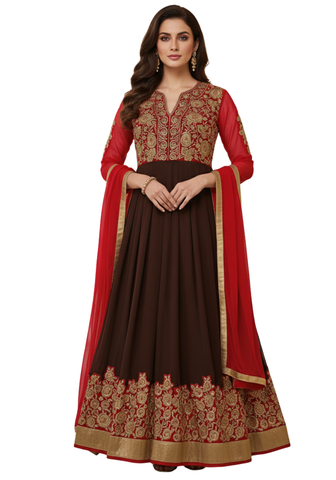 Anarkali Salwar Marron Mastani